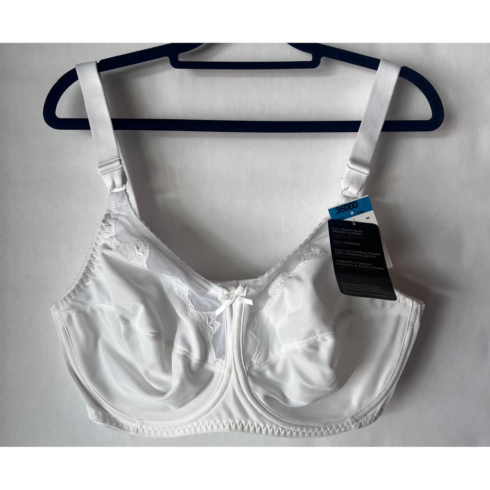 Bali 36DDD White Full Figure Underwire Bra Full Coverage NWT